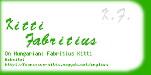 kitti fabritius business card